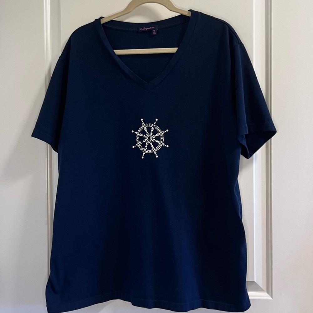 NWOT Fresh Produce XXL Nautical Navy Tee